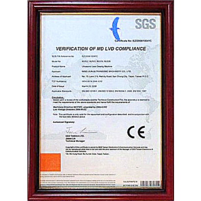CE safety certificate